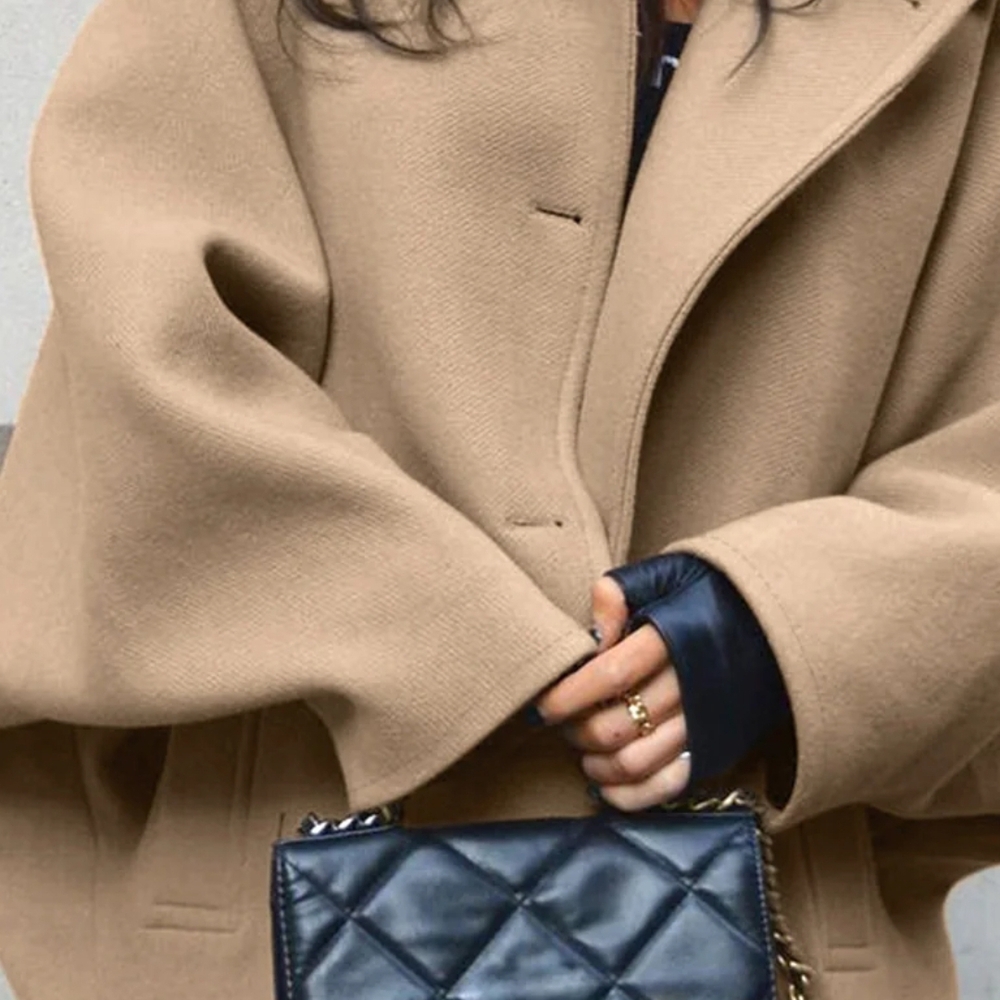 Elegant Tan Coat Oversized